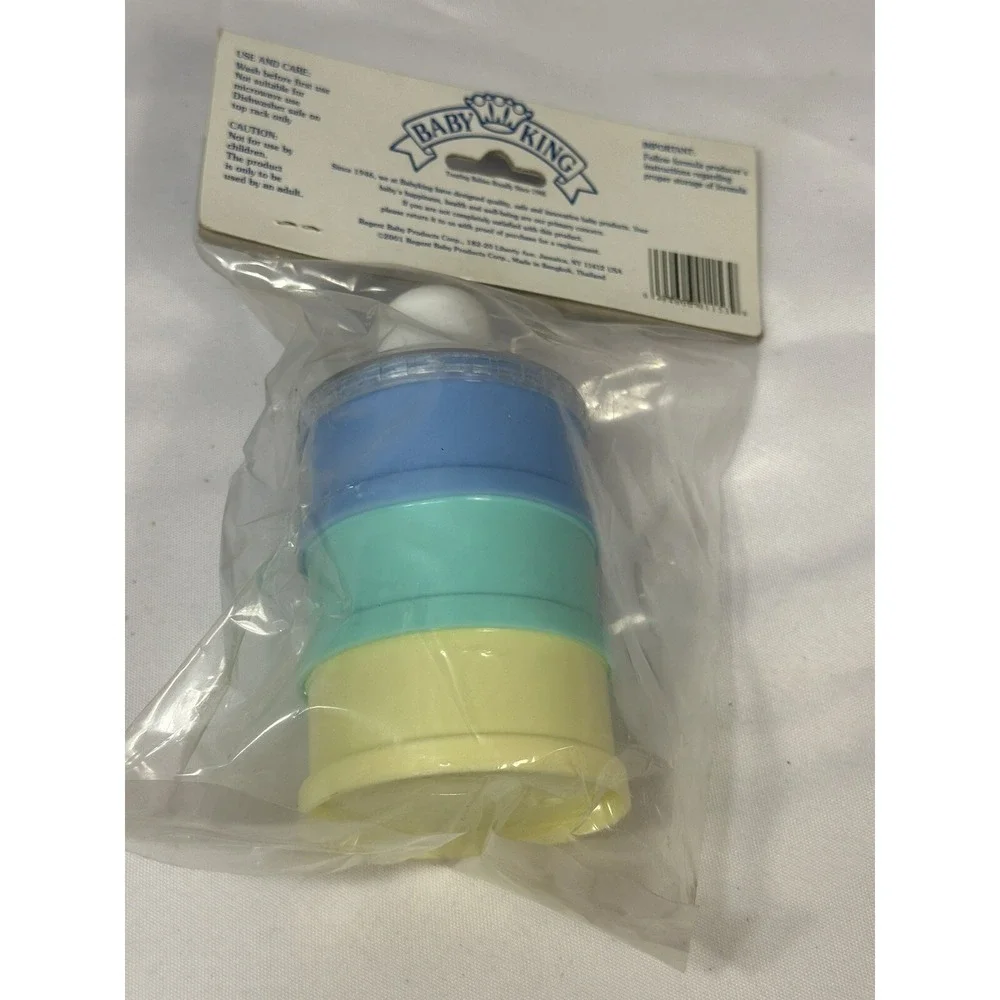 BABY KING formula dispenser 3 compartment BPA free travel blue‎ green yellow VTG